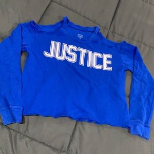 Justice active sweatshirt with cutout shoulders. Girls size 12. Like new!